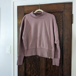 Cropped mock neck sweatshirt